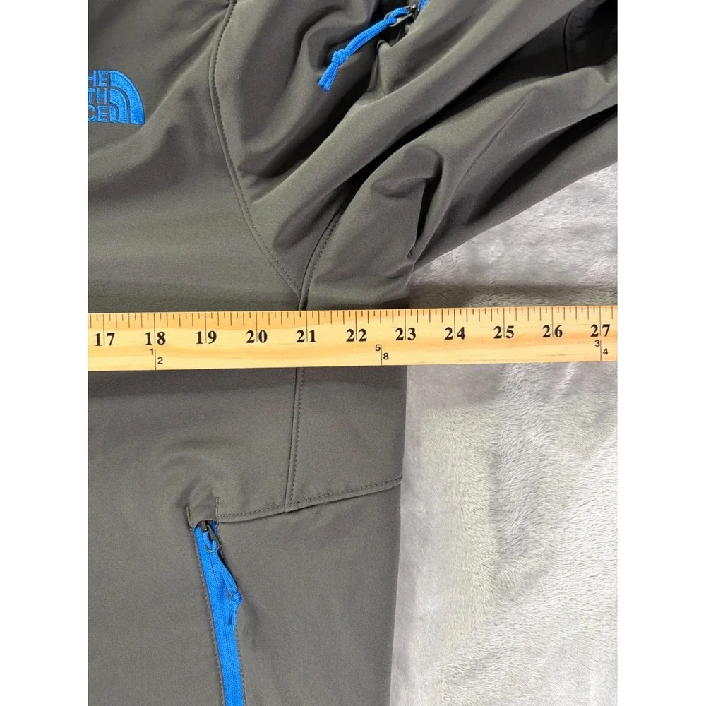 The North Face Jacket Mens L Gray Full Zip Polyester Hooded Zippered Pockets